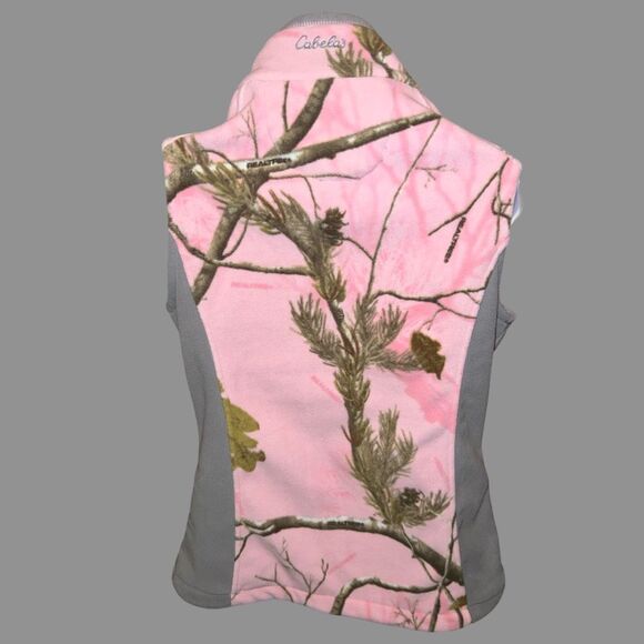 Cabela's Women’s Pink Camo Fleece Warm Hunting Vest Size Small - Picture 7 of 9